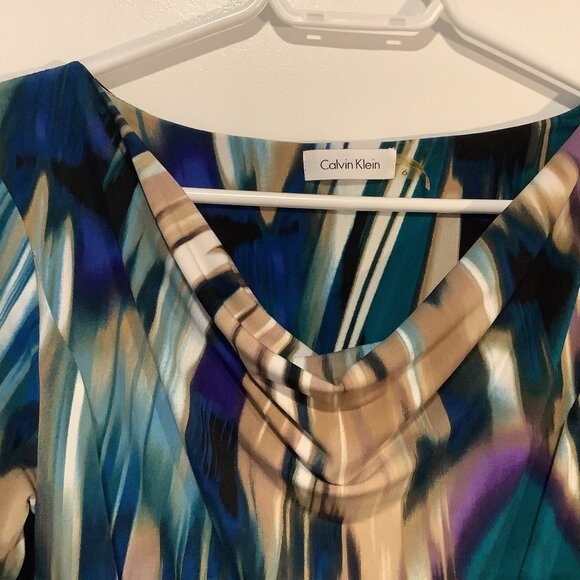 Calvin Klein Abstract Print Bodycon Dress - Size 6 - Picture 2 of 4